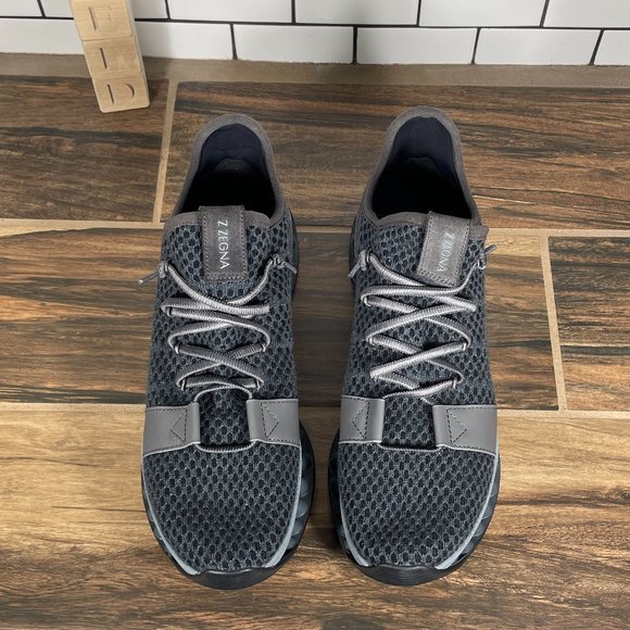 Z Zegna A-Maze Men's Size 10 Shoes Gray Black Techmerino Wool Vibram Sneaker - Picture 13 of 14